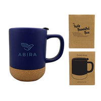 Custom Logo Evora Cork Ceramic Mug with Lid 325 ML