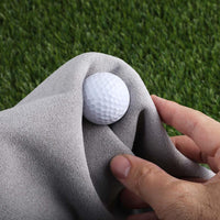 Custom Logo Fairway Recycled Golf Towel With Ball Cleaning Pouch