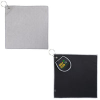 Custom Logo Fairway Recycled Golf Towel With Ball Cleaning Pouch