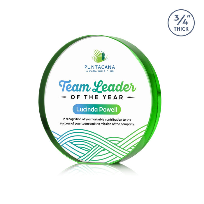 Custom Logo Gainsborough Circle VividPrint™ Award - Emerald