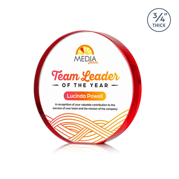 Custom Logo Gainsborough Circle VividPrint™ Award - Red