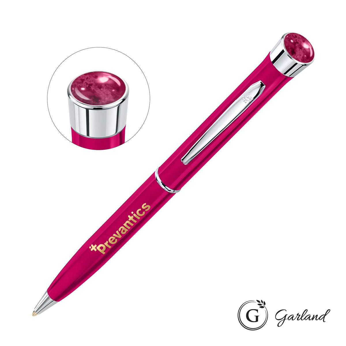 Custom Logo Garland® Color Aura Twist Ballpoint Pen - Chrome Accent