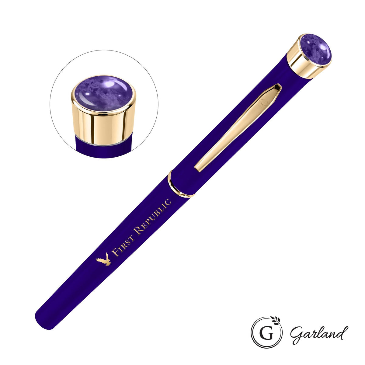 Custom Logo Garland® Color Matte Aura Rollerball Pen - Gold