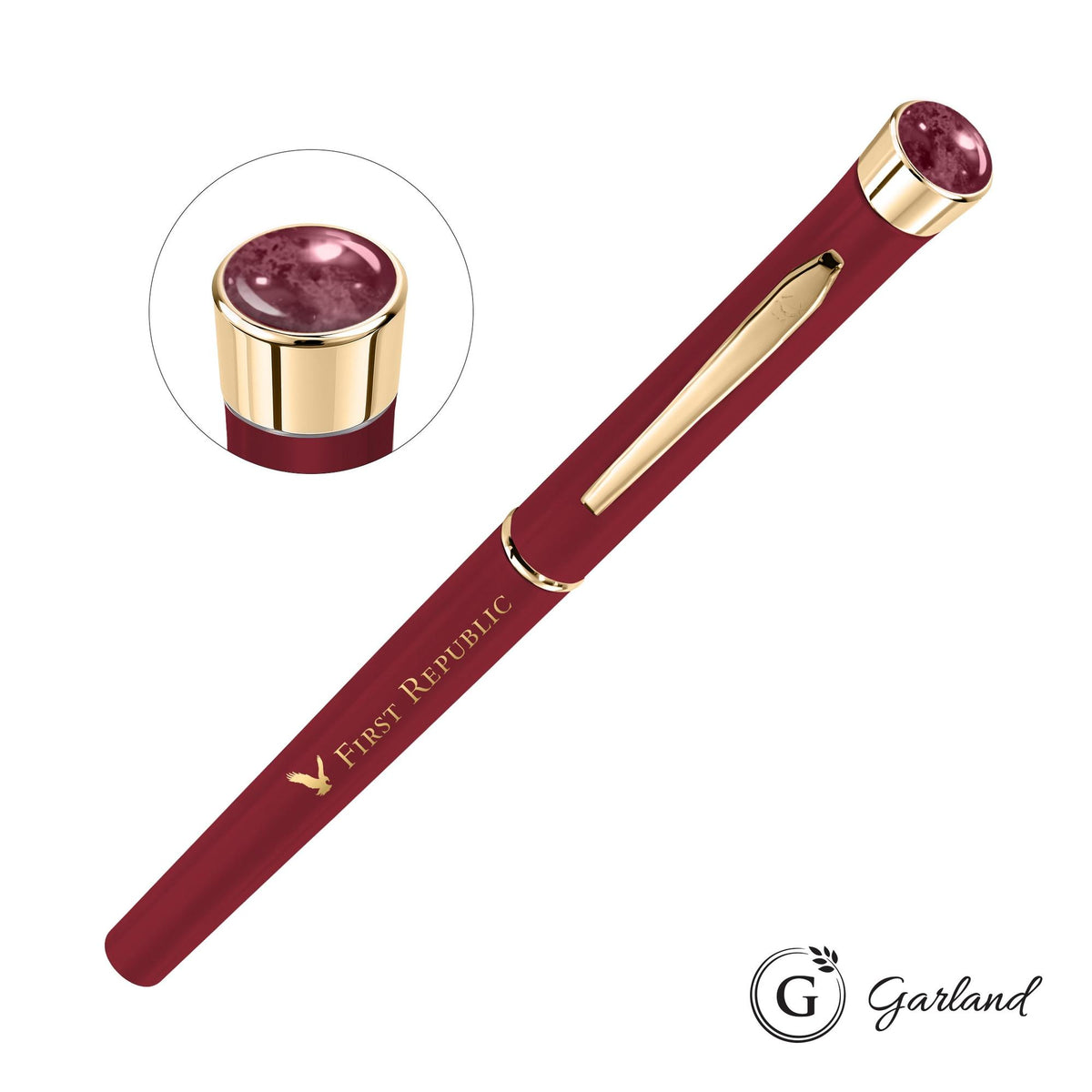 Custom Logo Garland® Color Matte Aura Rollerball Pen - Gold