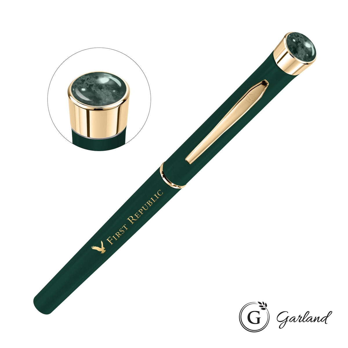 Custom Logo Garland® Color Matte Aura Rollerball Pen - Gold