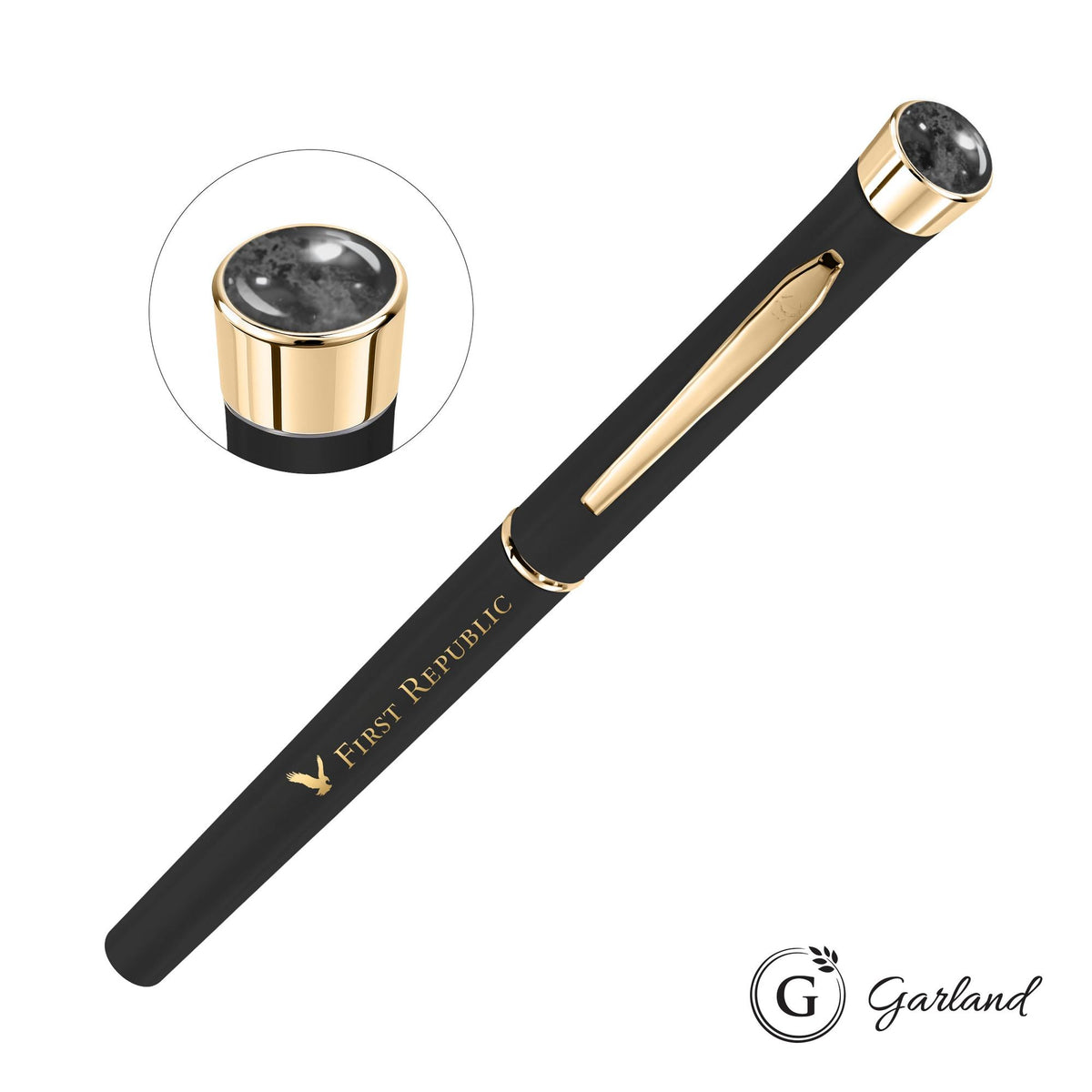 Custom Logo Garland® Color Matte Aura Rollerball Pen - Gold
