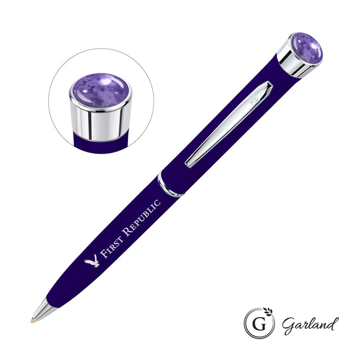 Custom Logo Garland® Color Matte Aura Twist Pen - Chrome