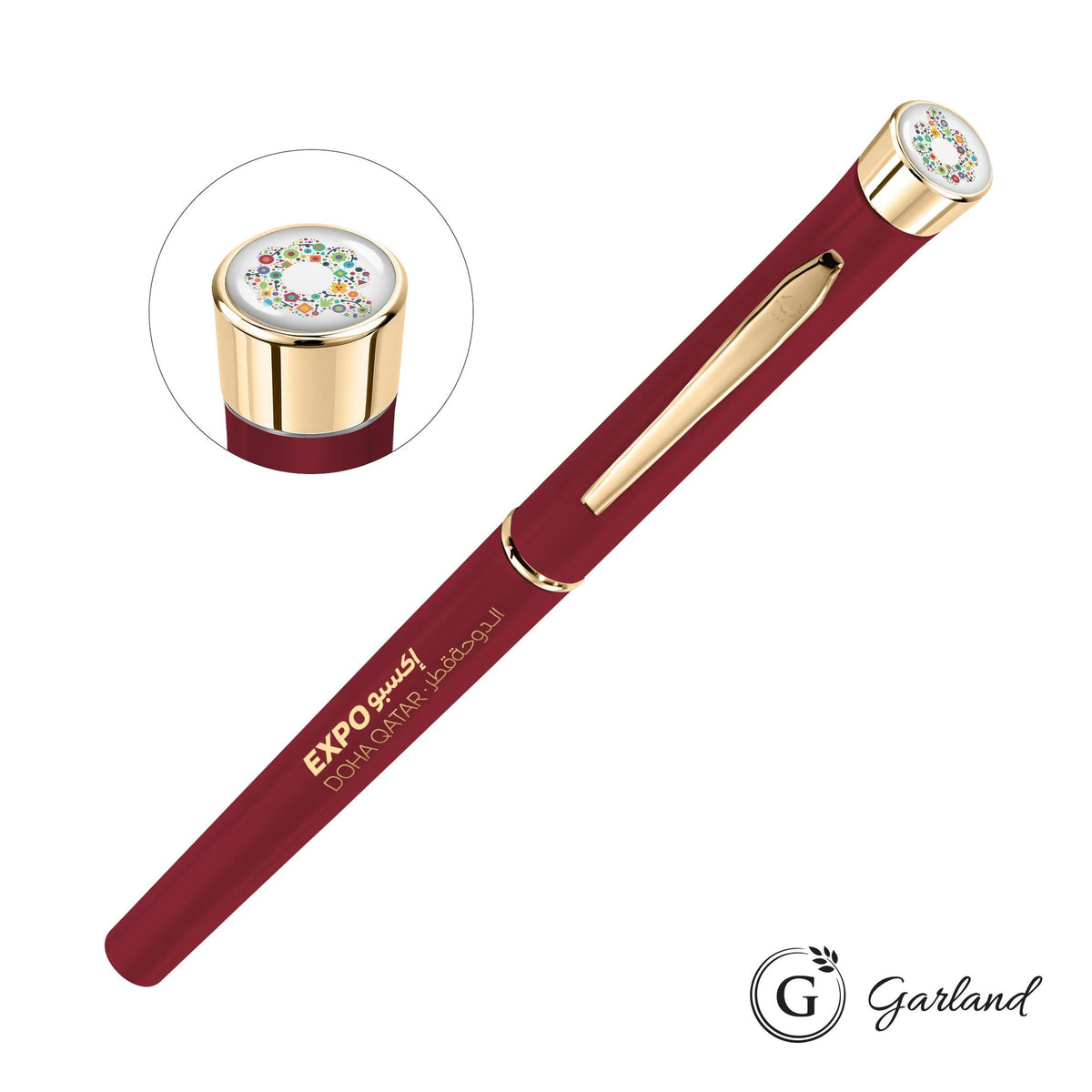 Custom Logo Garland® Color Matte Custom Rollerball Pen - Gold