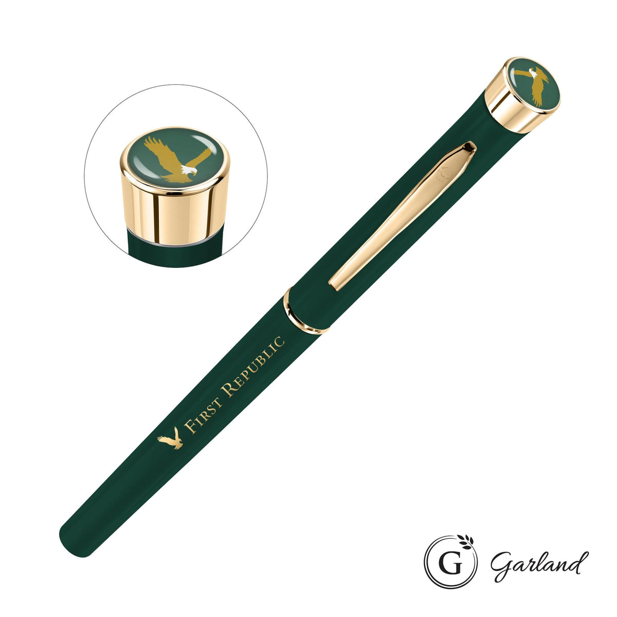 Custom Logo Garland® Color Matte Custom Rollerball Pen - Gold