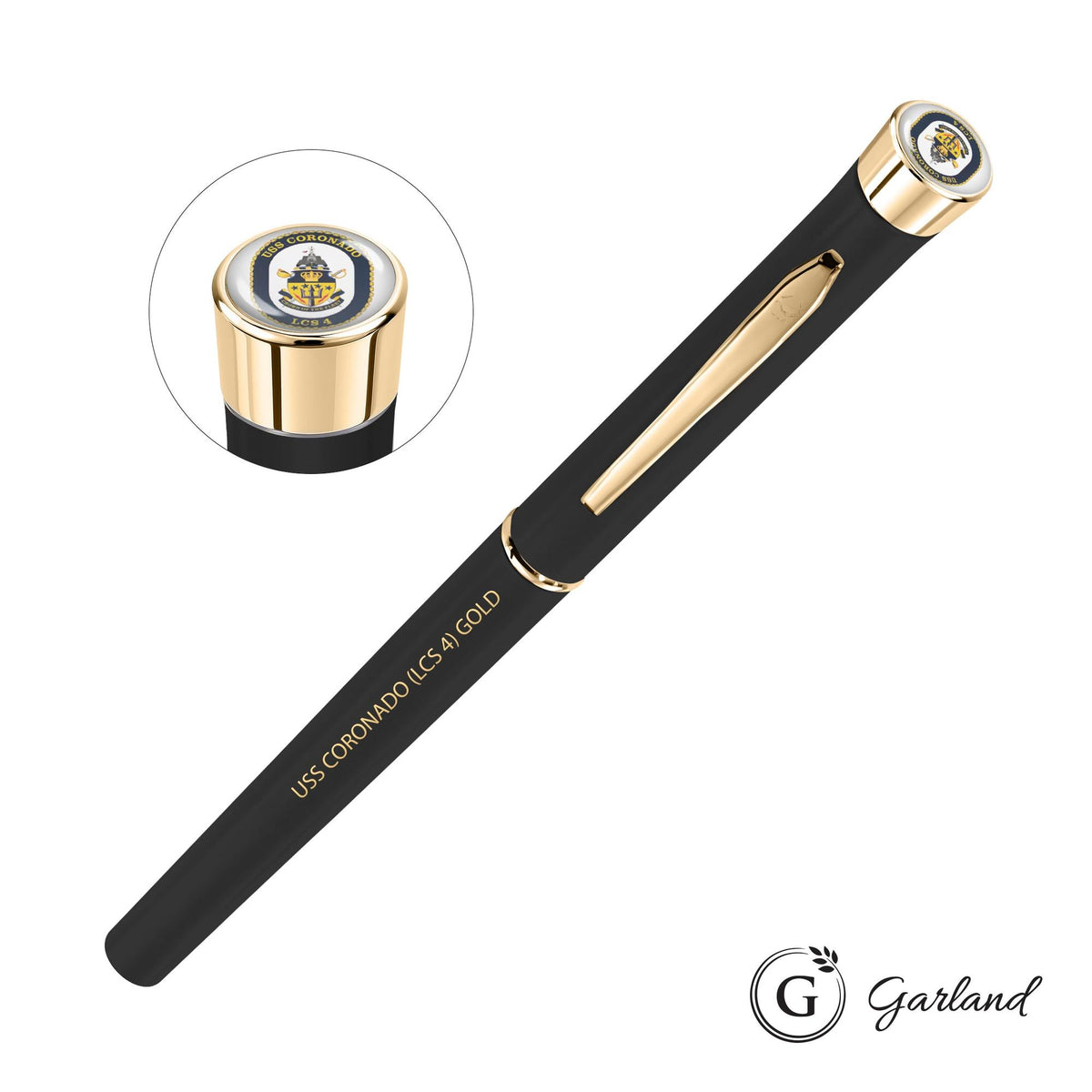 Custom Logo Garland® Color Matte Custom Rollerball Pen - Gold