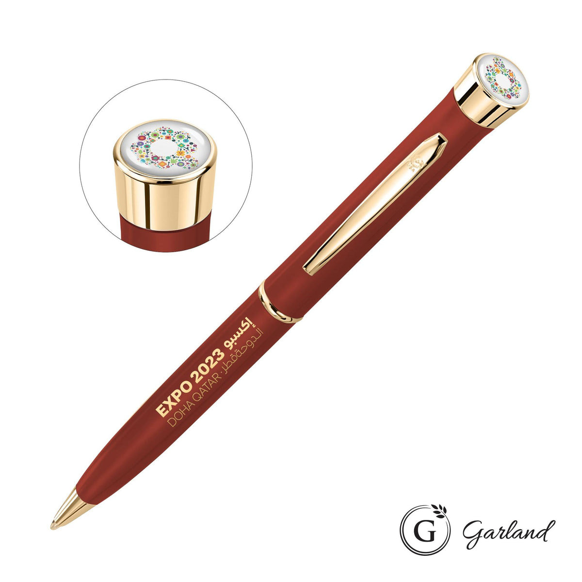 Custom Logo Garland® Color Matte Custom Twist Ballpoint Pen - Gold