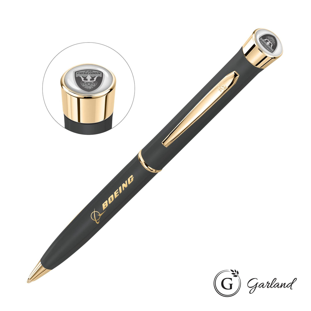 Custom Logo Garland® Color Matte Custom Twist Ballpoint Pen - Gold