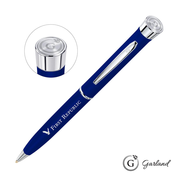 Custom Logo Garland® Color Matte Emblem Twist Ballpoint Pen - Chrome