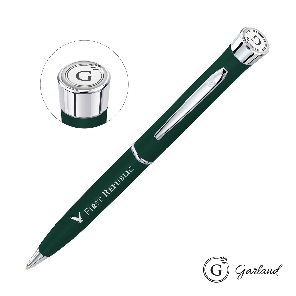 Custom Logo Garland® Color Matte Twist Ballpoint Pen - Chrome