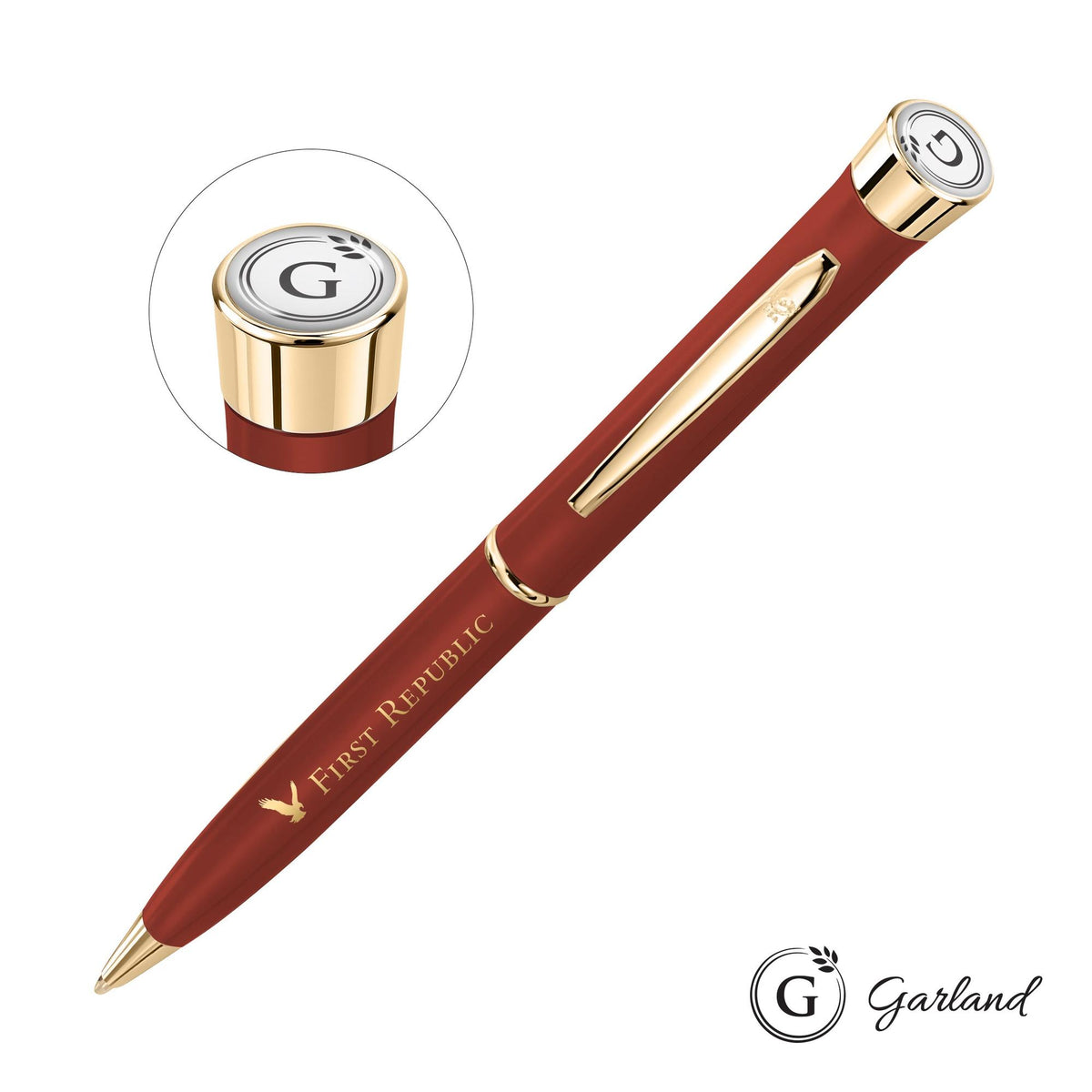 Custom Logo Garland® Color Matte Twist Ballpoint Pen - Gold
