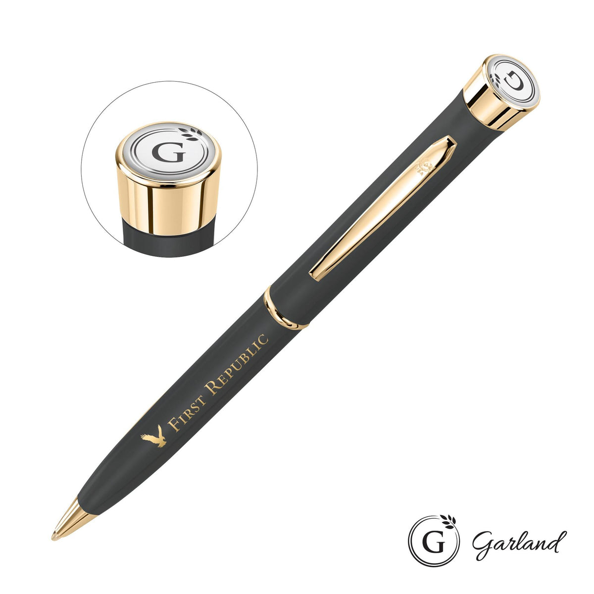Custom Logo Garland® Color Matte Twist Ballpoint Pen - Gold