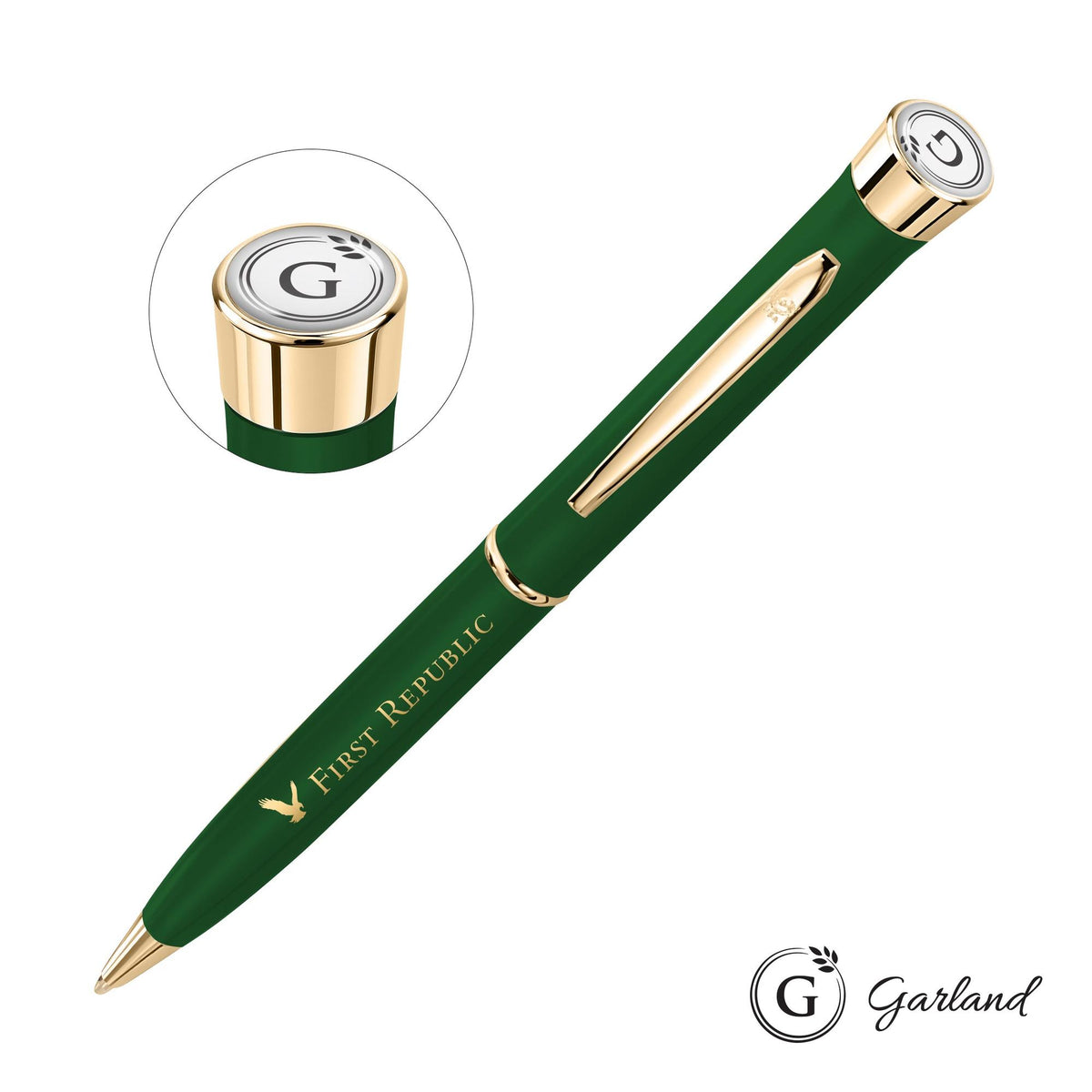 Custom Logo Garland® Color Matte Twist Ballpoint Pen - Gold