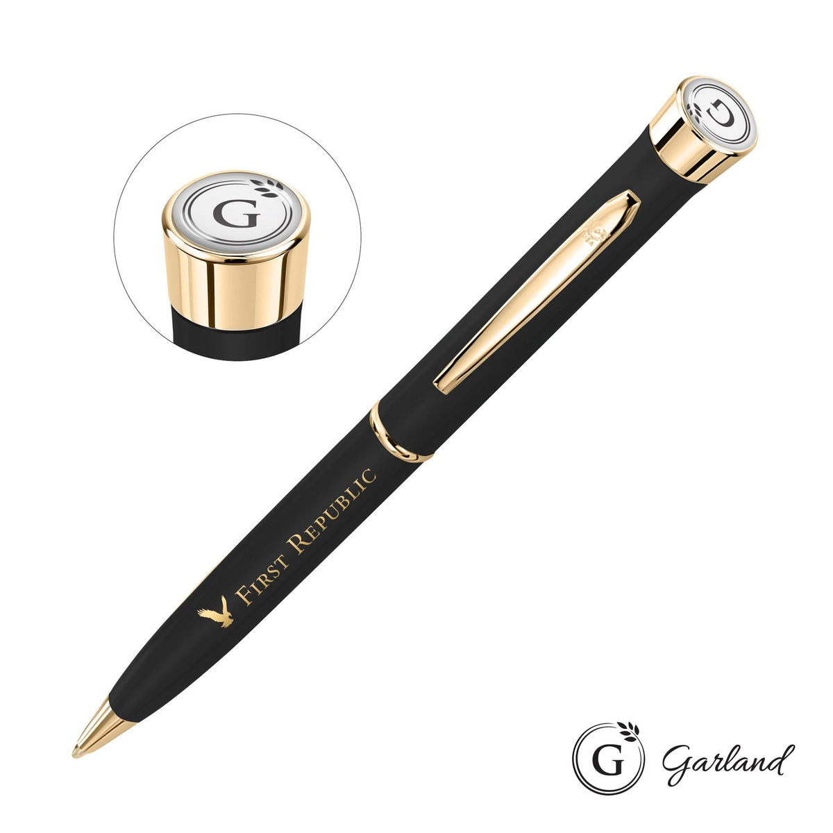 Custom Logo Garland® Color Matte Twist Ballpoint Pen - Gold