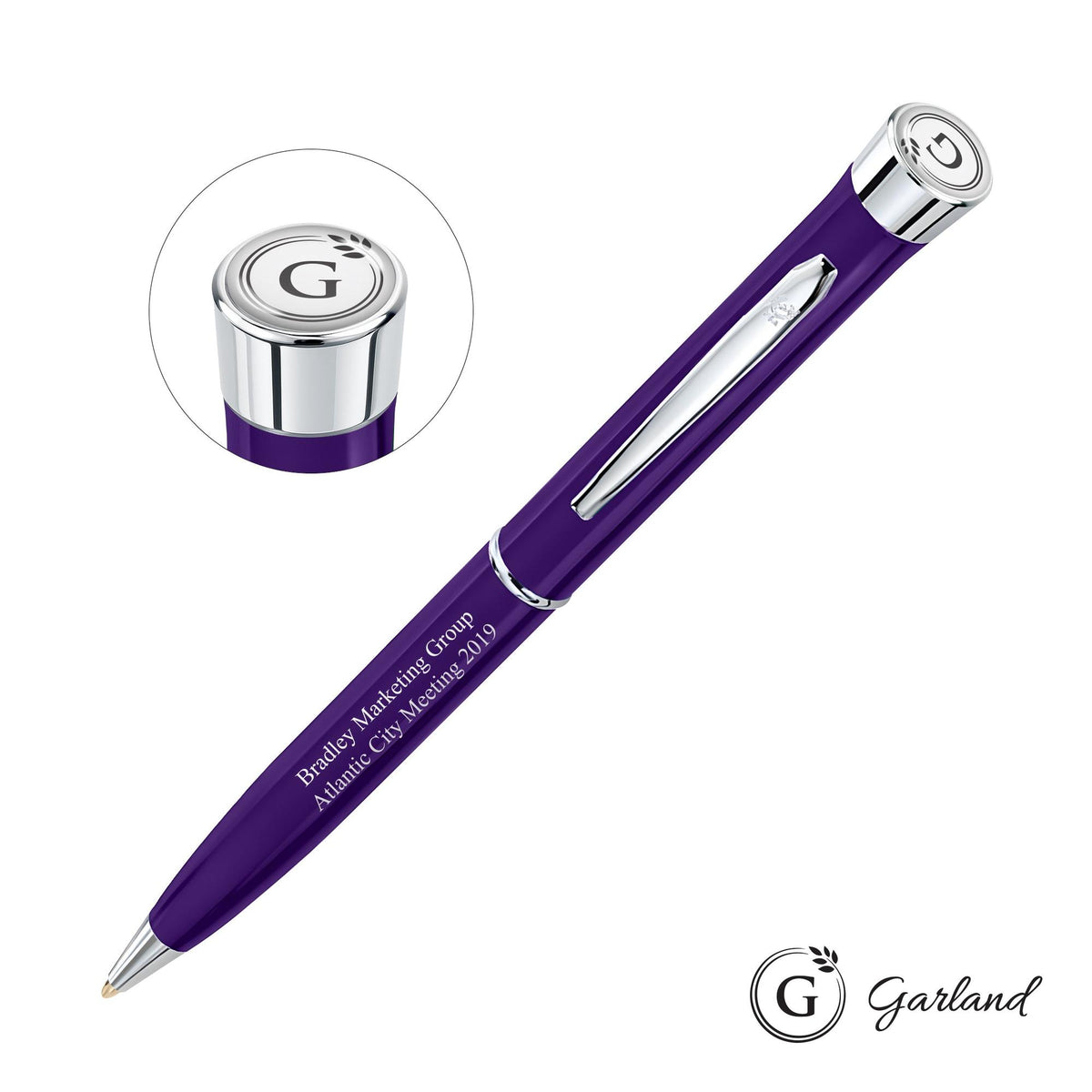 Custom Logo Garland® Color Twist Ballpoint Pen - Chrome Accent