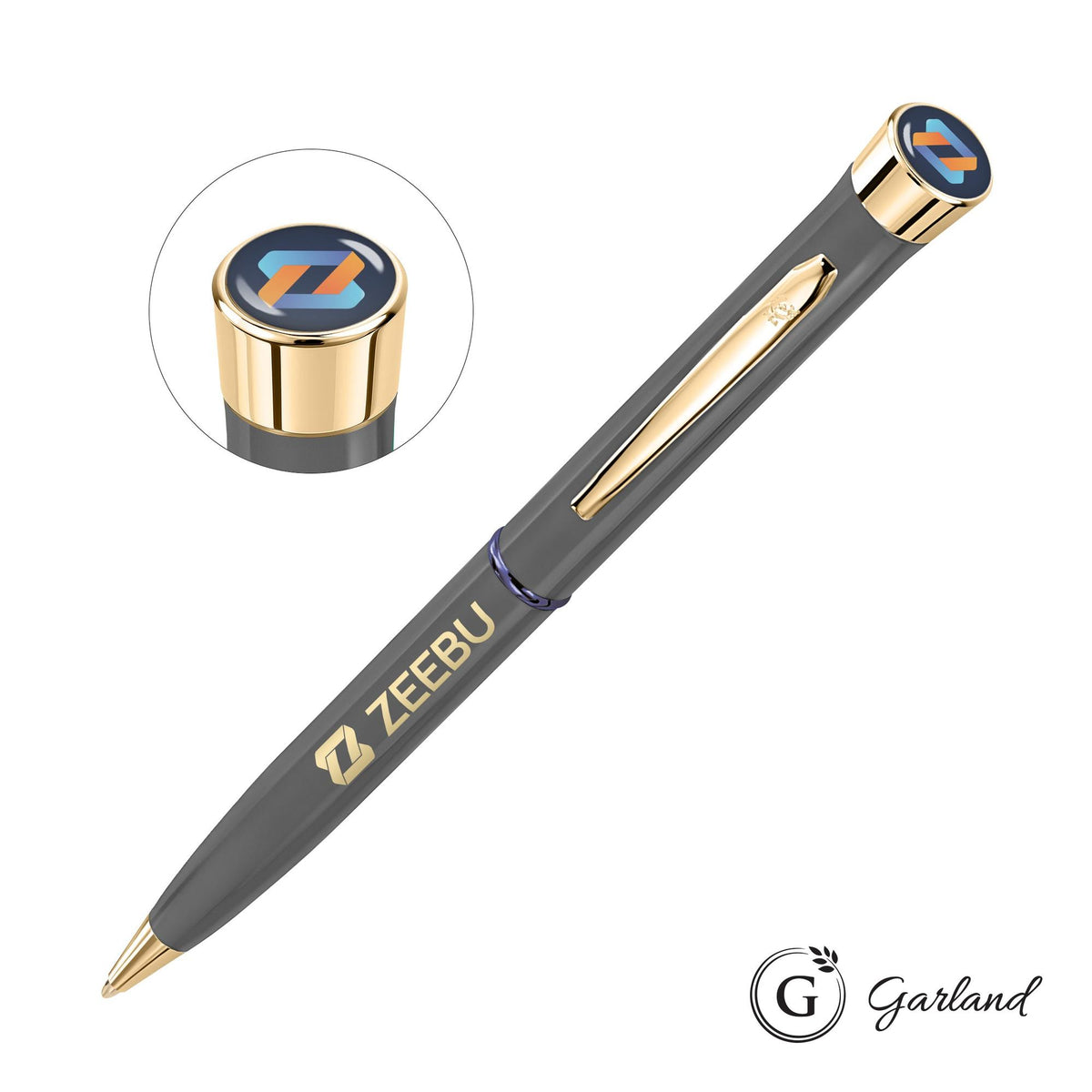 Custom Logo Garland® Recycled Custom Ballpoint Twist Pen - Gold Accent
