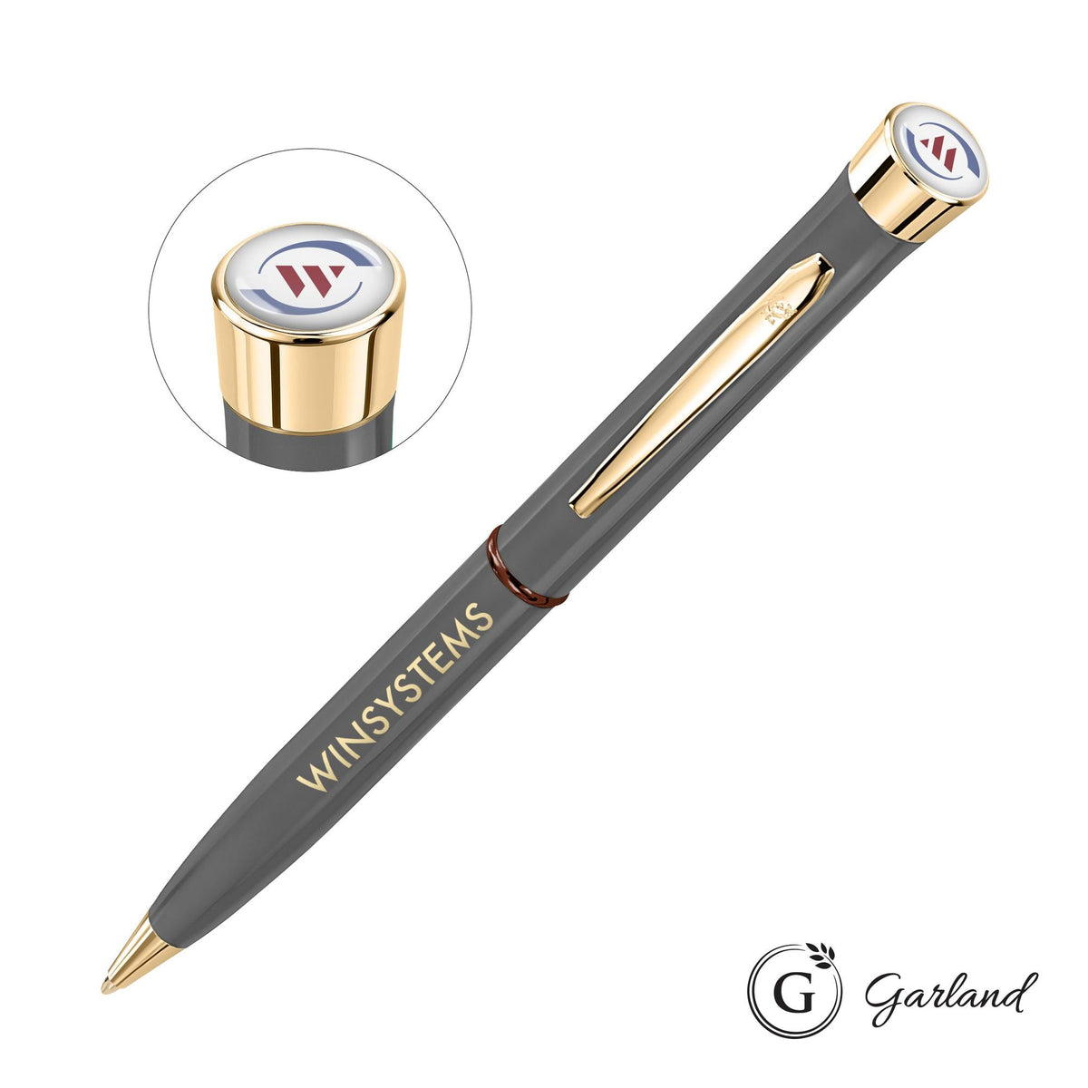 Custom Logo Garland® Recycled Custom Ballpoint Twist Pen - Gold Accent