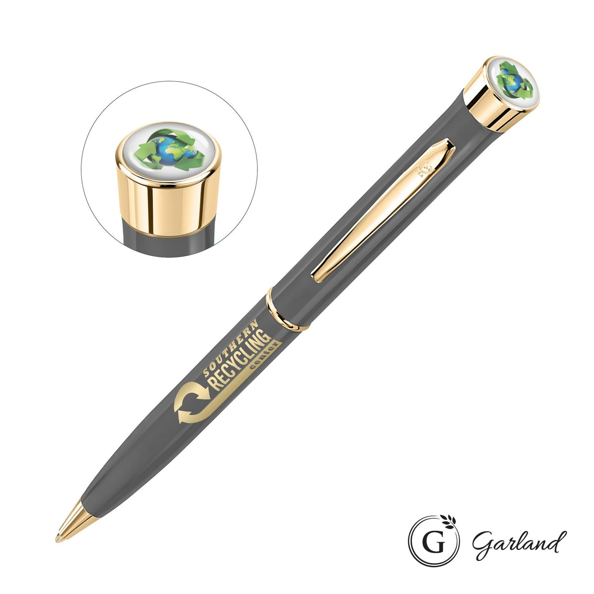 Custom Logo Garland® Recycled Custom Ballpoint Twist Pen - Gold Accent