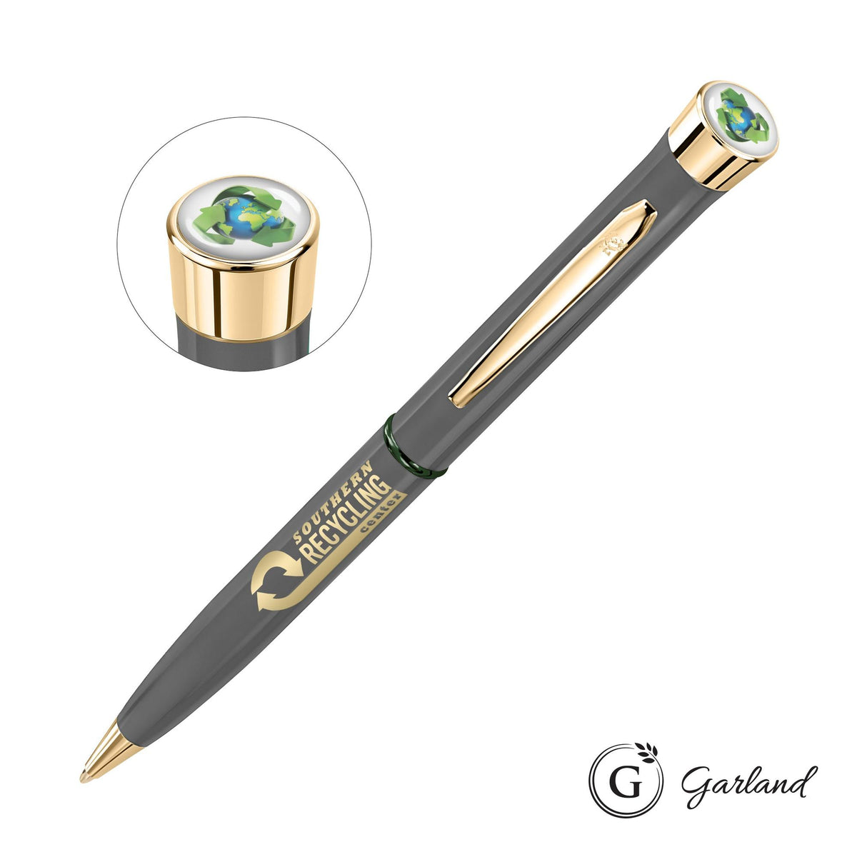 Custom Logo Garland® Recycled Custom Ballpoint Twist Pen - Gold Accent