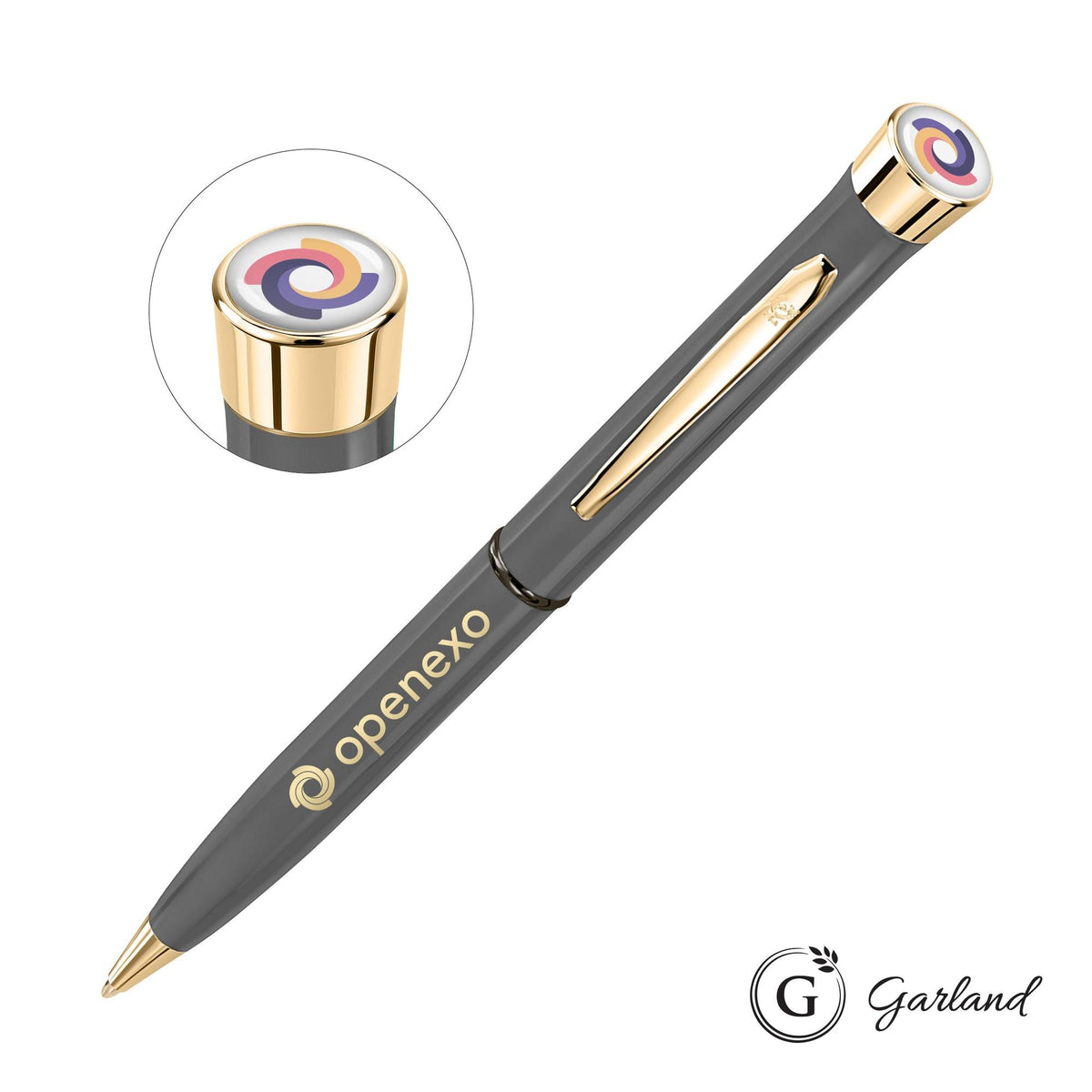 Custom Logo Garland® Recycled Custom Ballpoint Twist Pen - Gold Accent