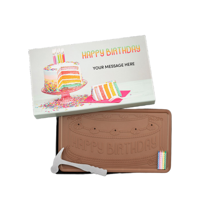 Custom Logo Giant 2lb. Chocolate Bar – Personalized Luxury Packaging – Happy Birthday