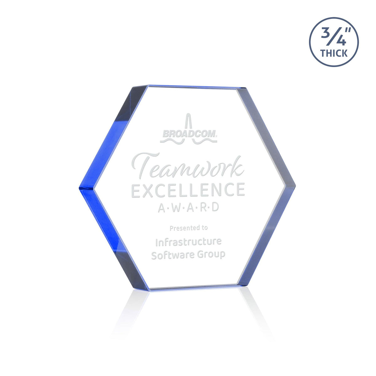 Custom Logo Gilford Hexagon Award - Blue