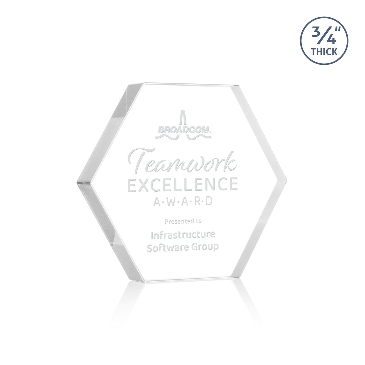 Custom Logo Gilford Hexagon Award - Clear