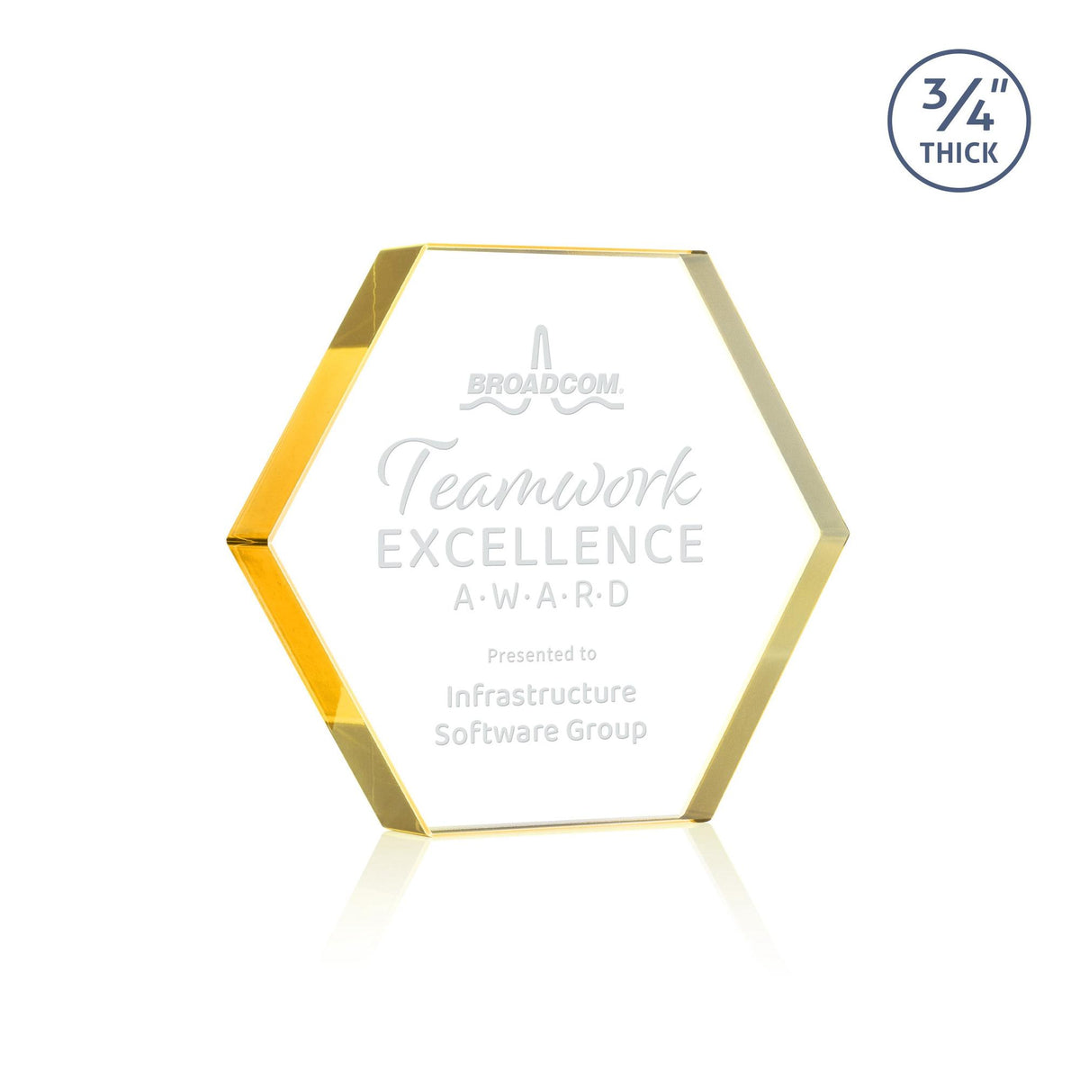Custom Logo Gilford Hexagon Award - Gold