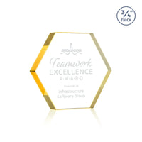 Custom Logo Gilford Hexagon Award - Gold