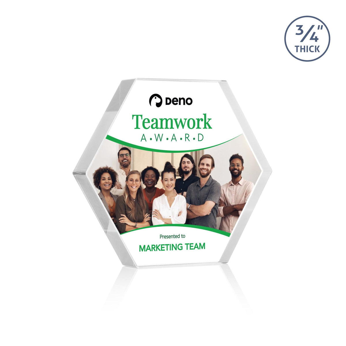 Custom Logo Gilford Hexagon VividPrint™ Award - Clear
