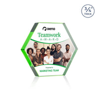 Custom Logo Gilford Hexagon VividPrint™ Award - Emerald