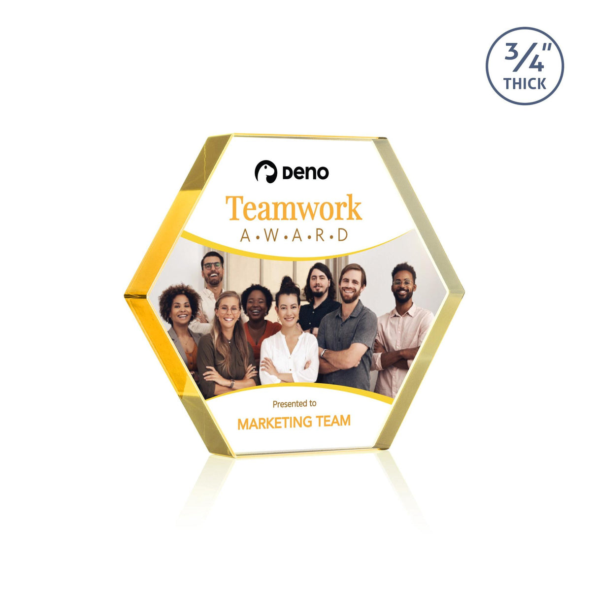 Custom Logo Gilford Hexagon VividPrint™ Award - Gold