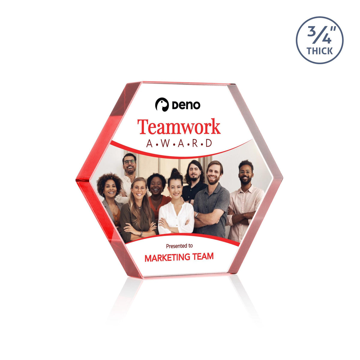 Custom Logo Gilford Hexagon VividPrint™ Award - Red
