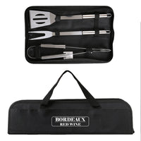 Custom Logo Grill Easy 3 Piece Stainless BBQ Utensil Set With RPET Case