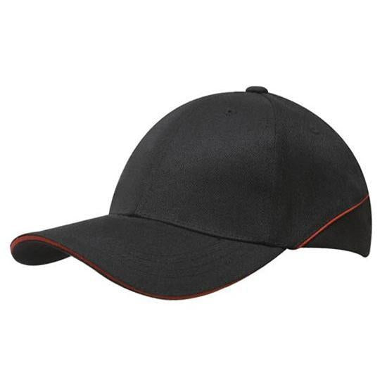Custom Logo Headwear Canada American Premium Twill with Sandwich Trim on Peak & Crown