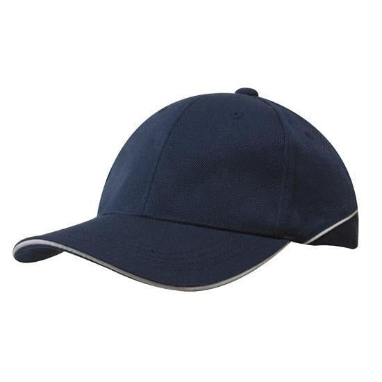 Custom Logo Headwear Canada American Premium Twill with Sandwich Trim on Peak & Crown