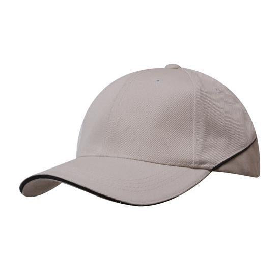 Custom Logo Headwear Canada American Premium Twill with Sandwich Trim on Peak & Crown
