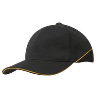 Custom Logo Headwear Canada American Premium Twill with Sandwich Trim on Peak & Crown