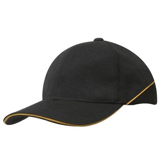 Custom Logo Headwear Canada American Premium Twill with Sandwich Trim on Peak & Crown