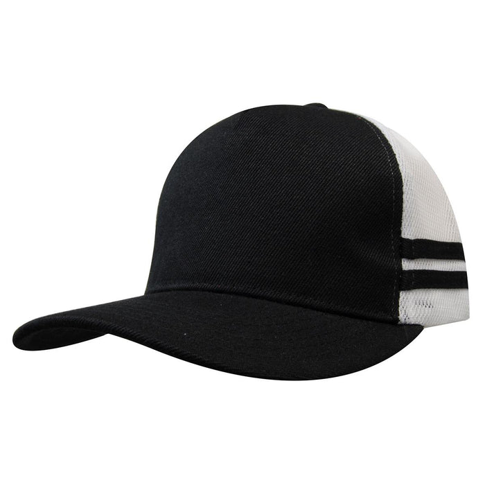 Custom Logo Headwear Canada American Premium Twill/Mesh Deep Fit Trucker with Stripes