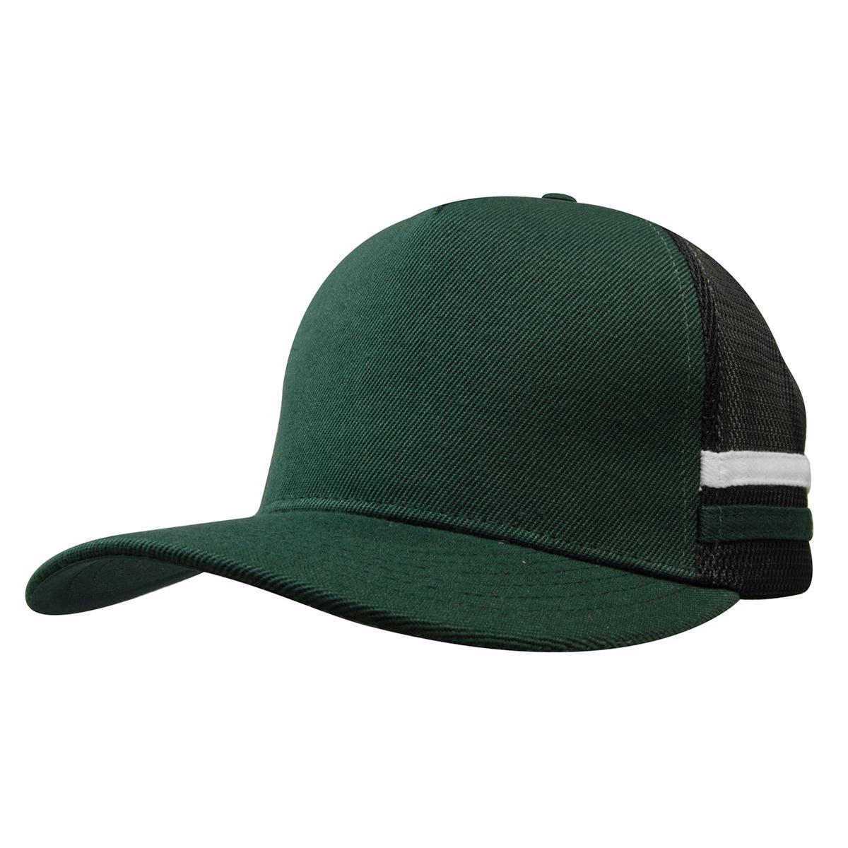Custom Logo Headwear Canada American Premium Twill/Mesh Deep Fit Trucker with Stripes