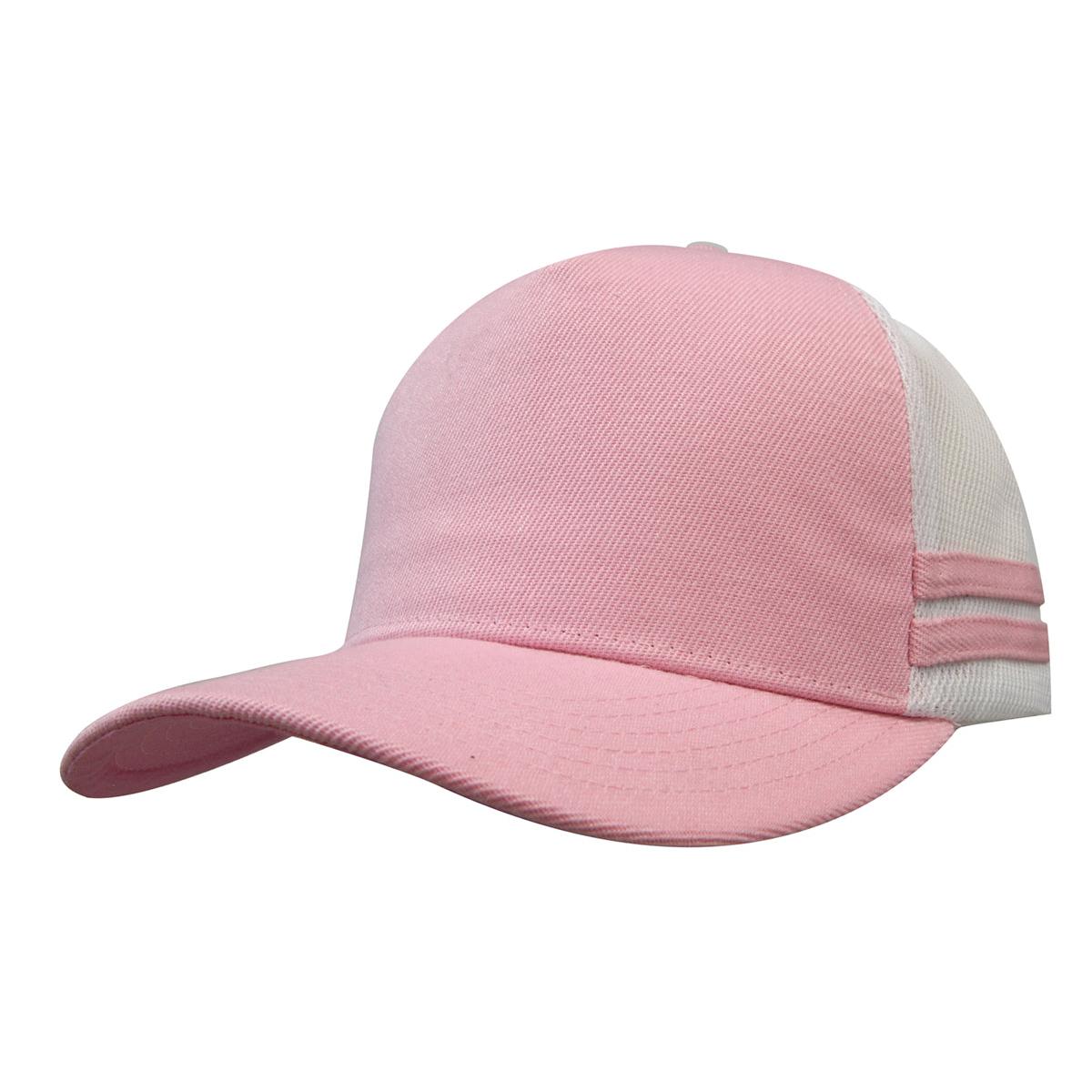 Custom Logo Headwear Canada American Premium Twill/Mesh Deep Fit Trucker with Stripes