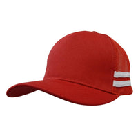 Custom Logo Headwear Canada American Premium Twill/Mesh Deep Fit Trucker with Stripes