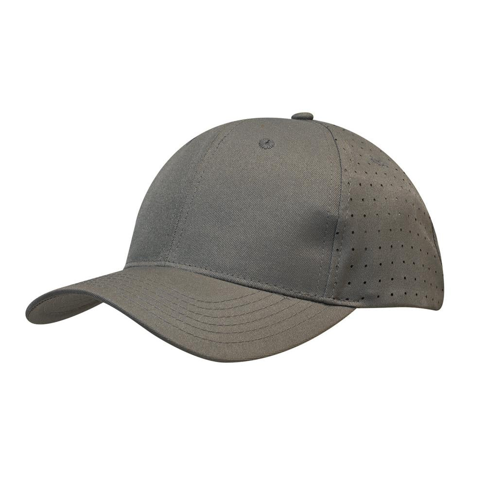 Custom Logo Headwear Canada Breathable Poly Twill with circle perforations