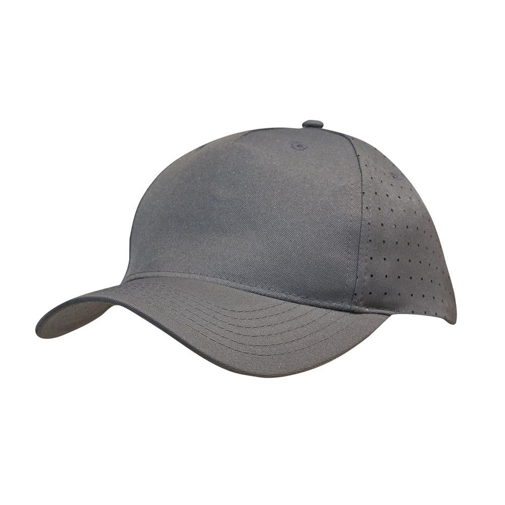 Custom Logo Headwear Canada Breathable Poly Twill with circle perforations