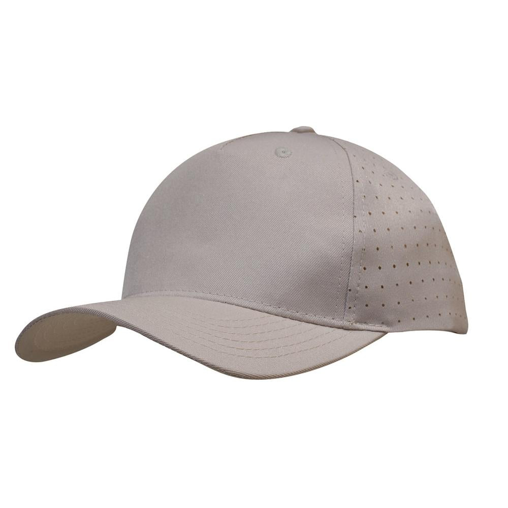 Custom Logo Headwear Canada Breathable Poly Twill with circle perforations